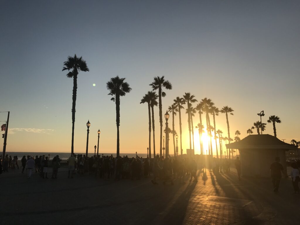 Huntington Beachの夕日